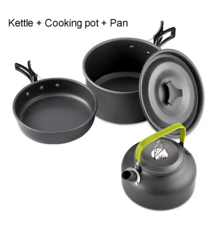 Camping Cookware Kit with Stove Outdoor Cooking Set  Outdoor Pot Travel Tableware Kitchen Hiking Picnic BBQ