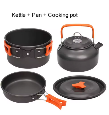 Camping Cookware Kit with Stove Outdoor Cooking Set  Outdoor Pot Travel Tableware Kitchen Hiking Picnic BBQ